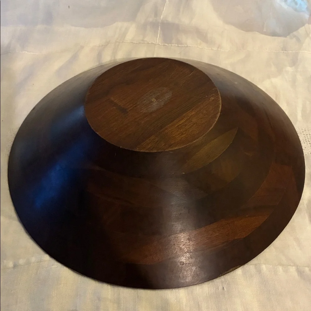 Walnut Wooden Salad Bowl with Core BIG Salad Servers Ergonomically Designed Wood